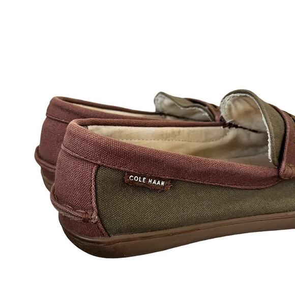 Cole Haan Men’s Nantucket Penny Loafer Size 9 Green Canvas Slip On Shoes - Picture 5 of 10